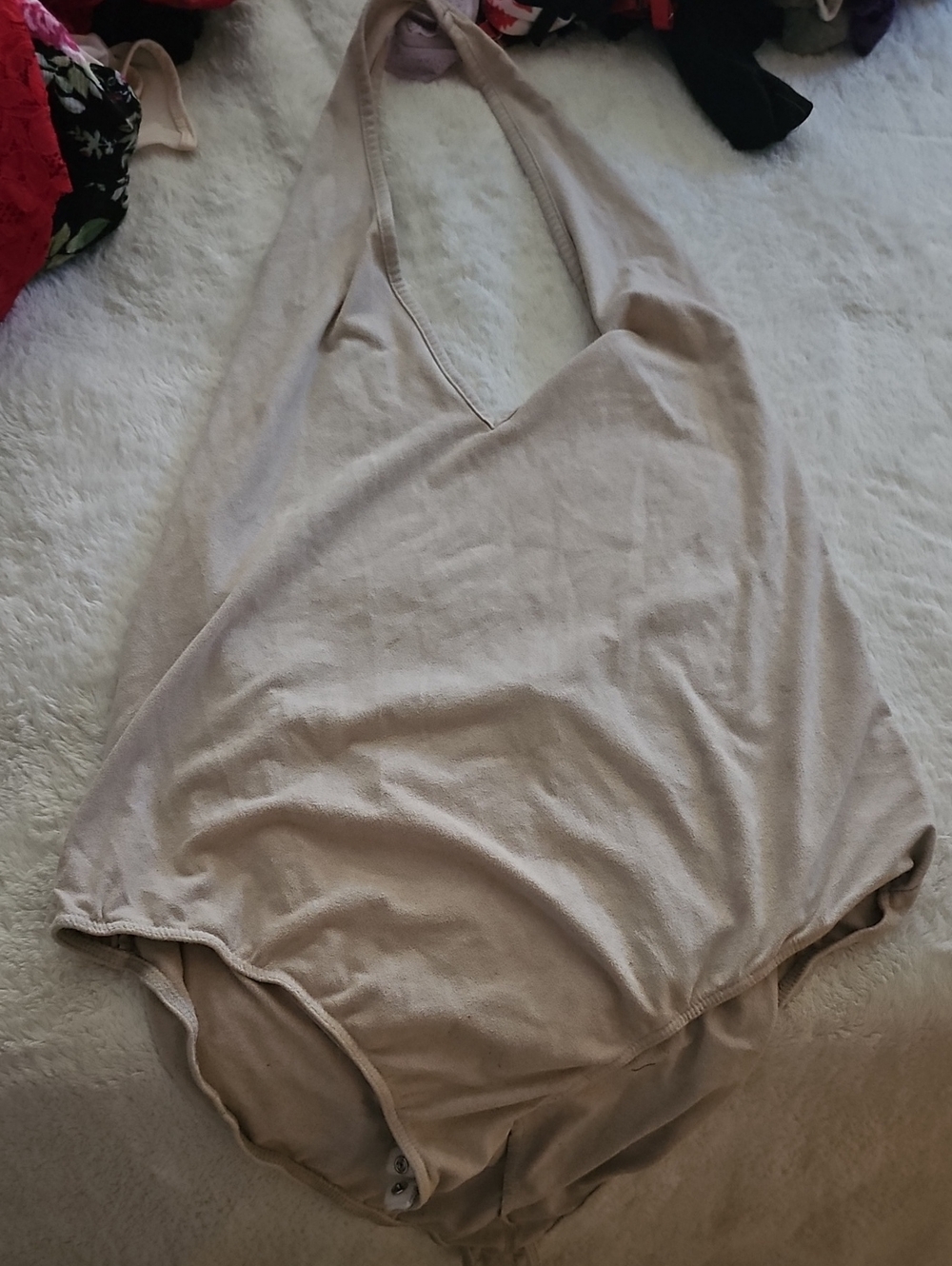 Persaya Taupe Halter Neck Sleeveless Bodysuit